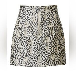H&M Conscious Exclusive Jacquard Mini Skirt Gold Black Metallic US 4 EUR 36‎